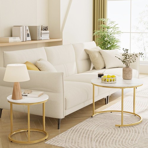 Round living room sofa - round, side