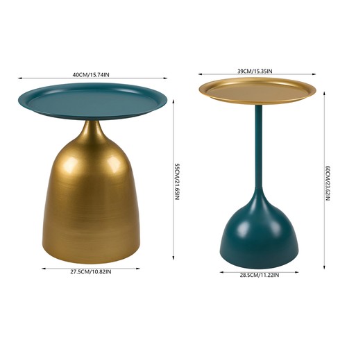 Metal round side - metal, sofa