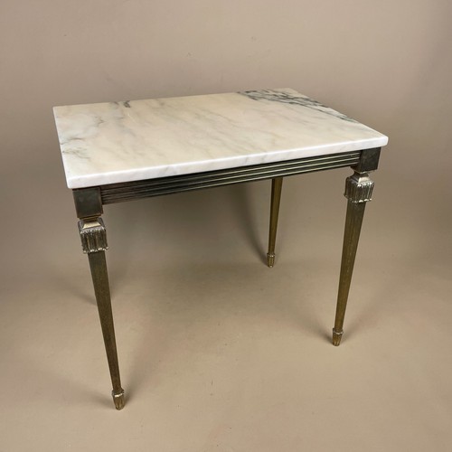 Marble top side table brass - top,