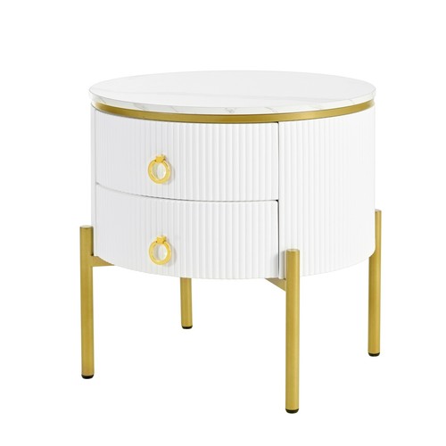Round side table drawers - side,