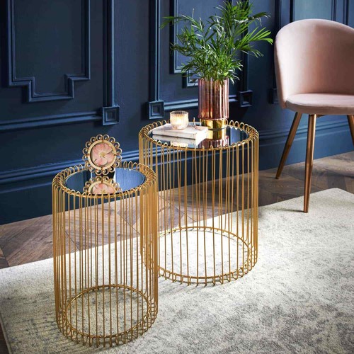 Round coffee table - table, gold/black