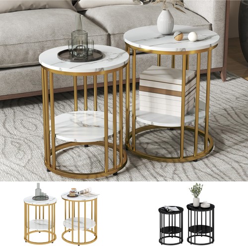Marble effect coffee table set - coffee,