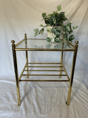 Vintage brass side coffee - vintage,