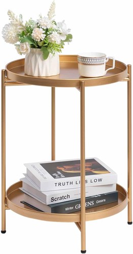 Hollyhome gold round - gold, side
