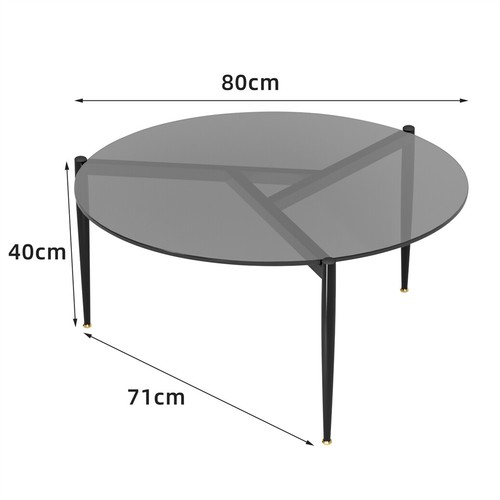 Round glass coffee table mid - glass,