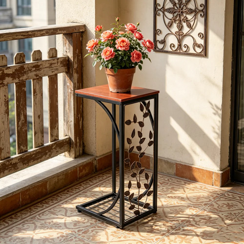 Leaf shaped side table brown - leaf,