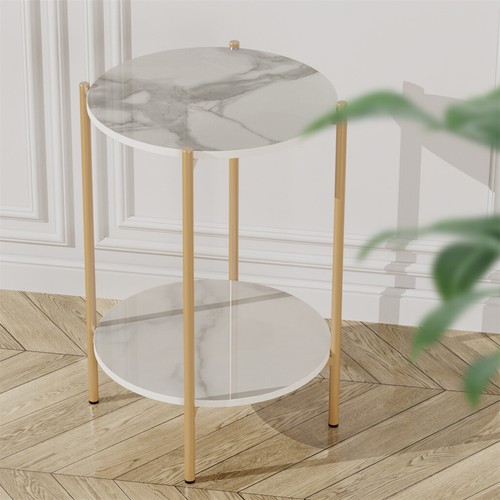 Faux marble sofa side coffee - faux,