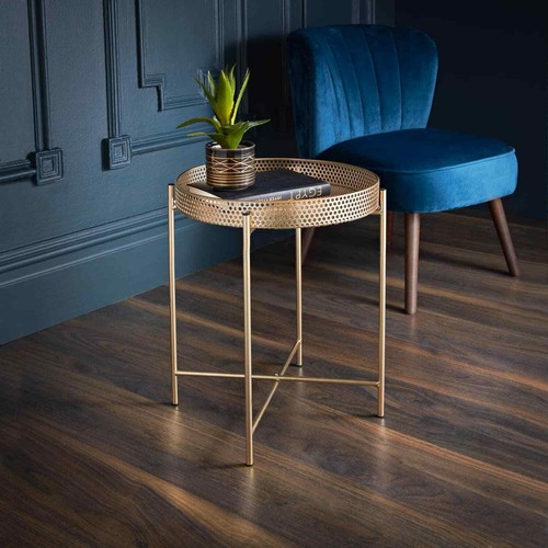 Metal side coffee table - side,