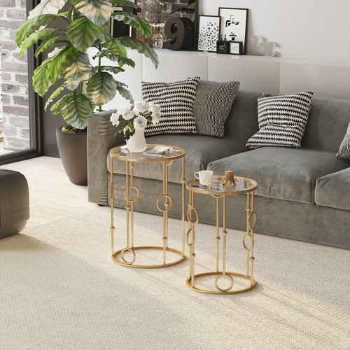 Round coffee tables set - of, 2